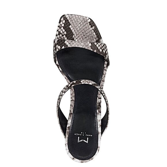 Marc Fisher Ltd. Genia Leather Snake Print Slide Sandal - Picture 4 of 6